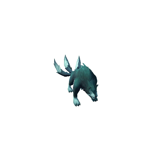 Three Tailed Wolf - Aqua